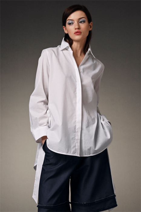 ROCCO RAGNI - Блузка-рубашка белая с поясом - фото 8511
