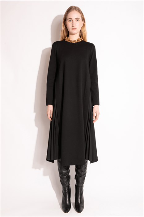 MEIMEIJ - Платье миди чёрное с длинными рукавами - фото 8980