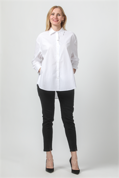 LUISA CERANO - Рубашка белая удлинённая с боковыми карманами